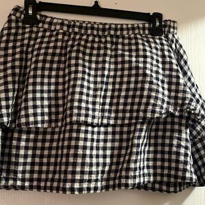 Madewell tiered gingham skirt